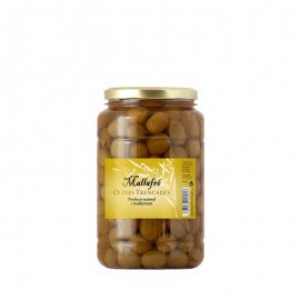 Olives arbequines trencades - Envàs de plàstic 750 gr