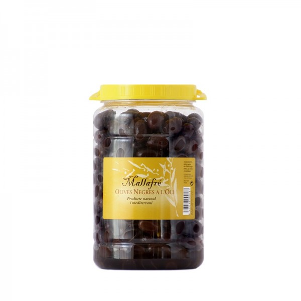 Aceitunas negras en aceite - Bote de plástico 1 kg